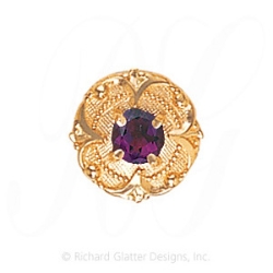 GS472 AMY - 14 Karat Gold Amethyst Slide 